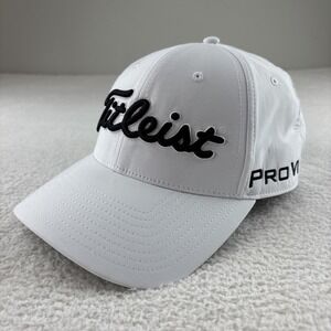 TITLEIST Tour Performance Golf Hat White/Black Adjustable Strapback FJ Pro V1